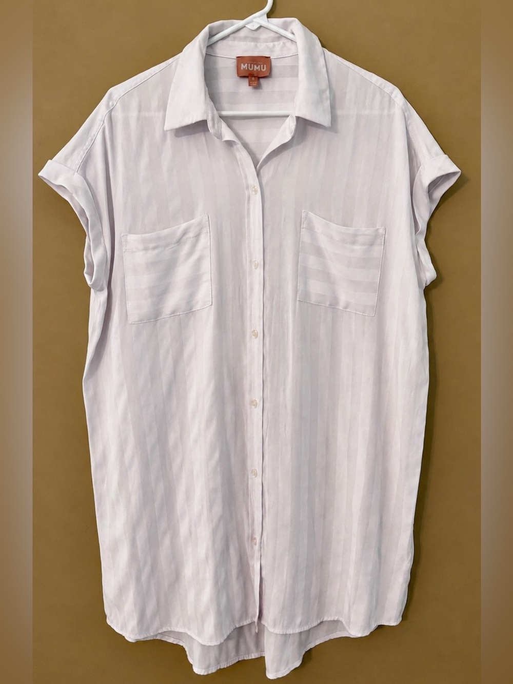 Show Me Your Mumu Martin Shirt Dress White Stripe L Coastal Casual